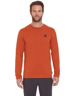 Rab Mens Basecamp Logo Badge LS Tee - Red Clay