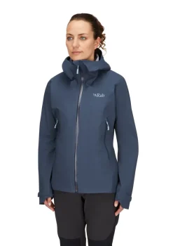 Rab Womens Downpour Light Jacket - Tempest Blue