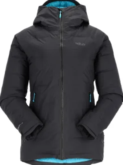 Rab Womens Valiance Jacket - Black - Aquamarine