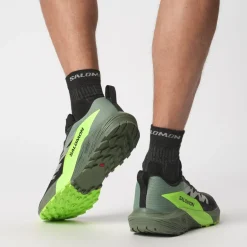 Salomon Mens Sense Ride 5 Shoes - Black-Laurel Wreath-Green Gecko