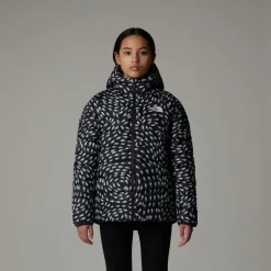The North Face Girls Reversible Perrito Hooded Jacket - TNF Black Vector Field