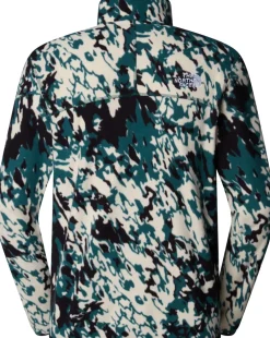 The North Face Mens 100 Glacier 1/4 Zip - Deep Nori Trail Grid Print
