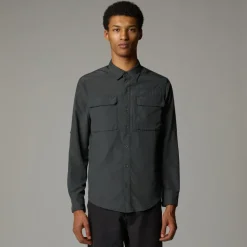 The North Face Mens Long Sleeved Sequoia Shirt - Asphalt Grey-NPF